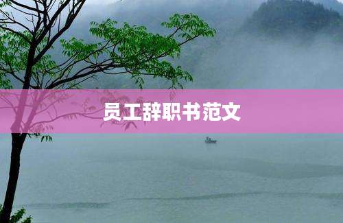 员工辞职书范文