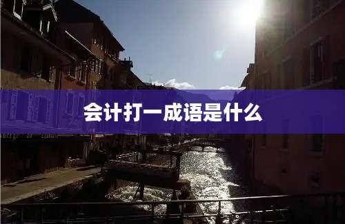 会计打一成语是什么