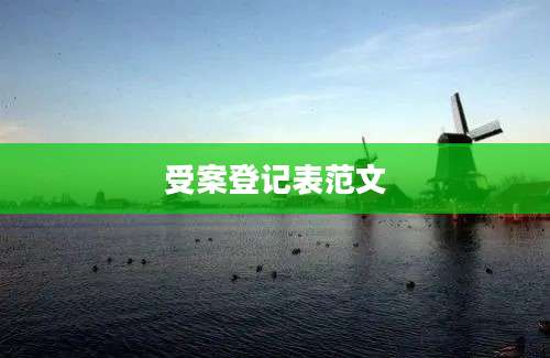 受案登记表范文