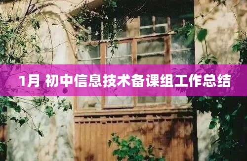 1月 初中信息技术备课组工作总结