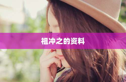 祖冲之的资料