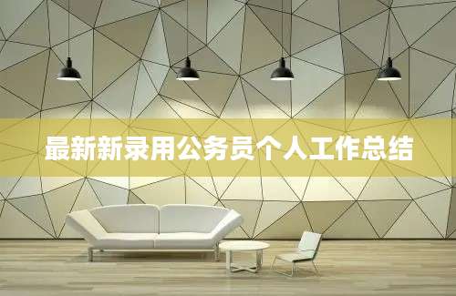 最新新录用公务员个人工作总结