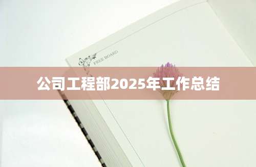 公司工程部2025年工作总结