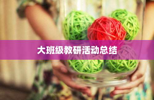 大班级教研活动总结