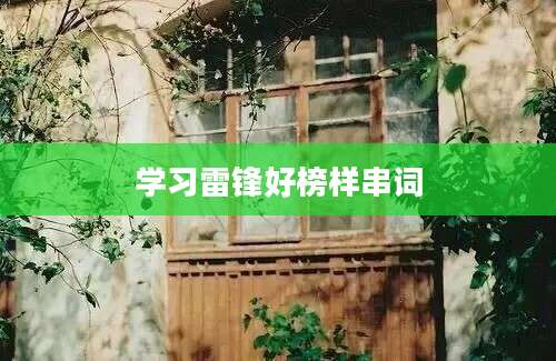 学习雷锋好榜样串词