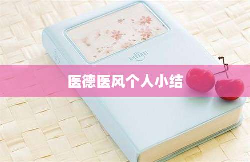 医德医风个人小结