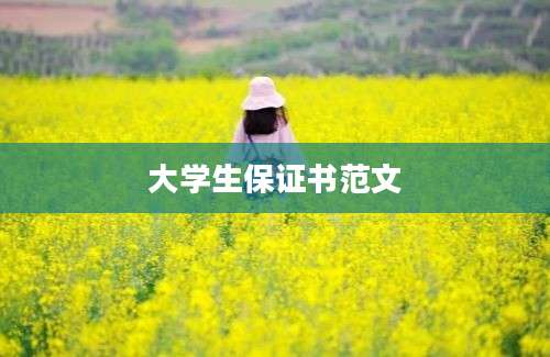 大学生保证书范文