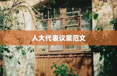 人大代表议案范文