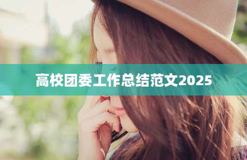 高校团委工作总结范文2025