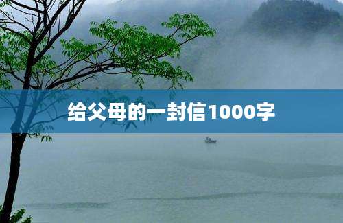给父母的一封信1000字