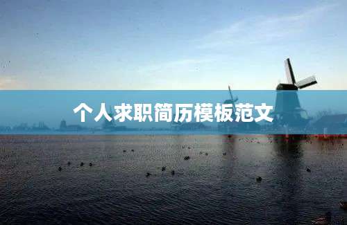 个人求职简历模板范文