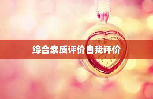 综合素质评价自我评价