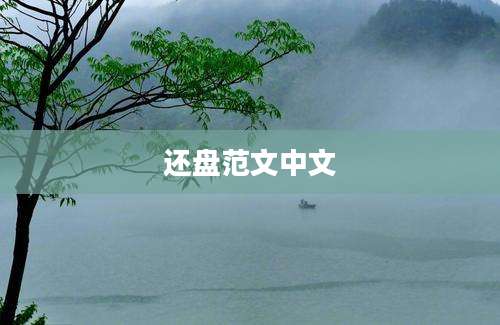 还盘范文中文
