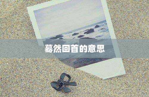 蓦然回首的意思