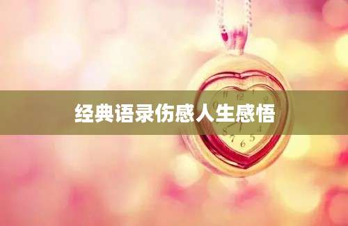 经典语录伤感人生感悟