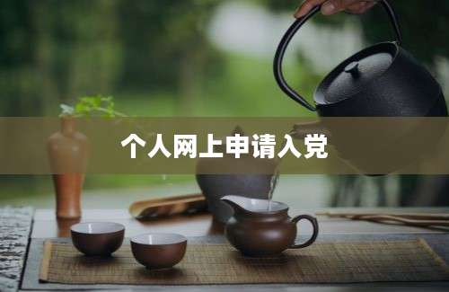 个人网上申请入党