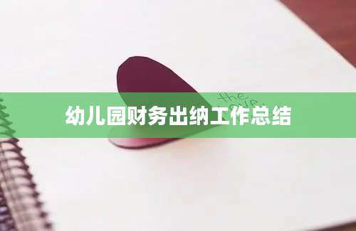 幼儿园财务出纳工作总结