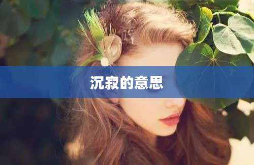 沉寂的意思