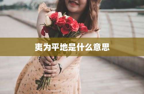 夷为平地是什么意思