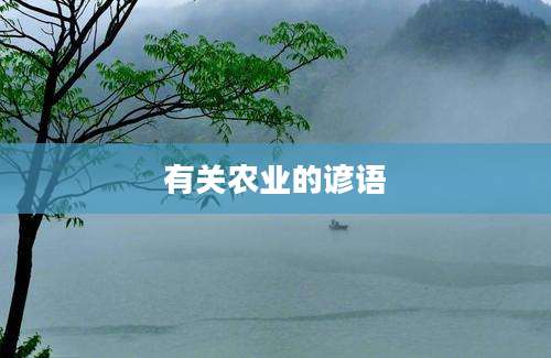 有关农业的谚语