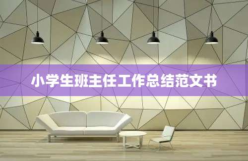 小学生班主任工作总结范文书