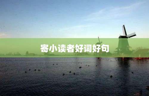 寄小读者好词好句