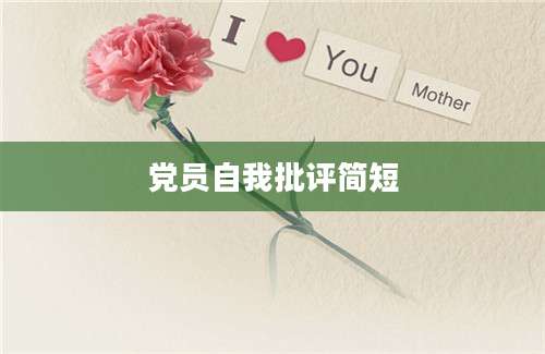 党员自我批评简短
