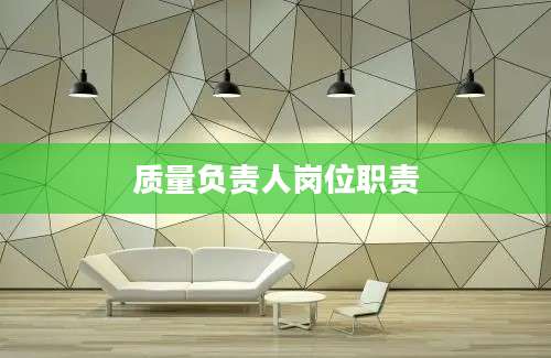 质量负责人岗位职责