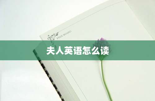 夫人英语怎么读