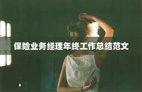 保险业务经理年终工作总结范文
