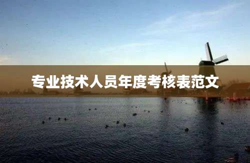 专业技术人员年度考核表范文