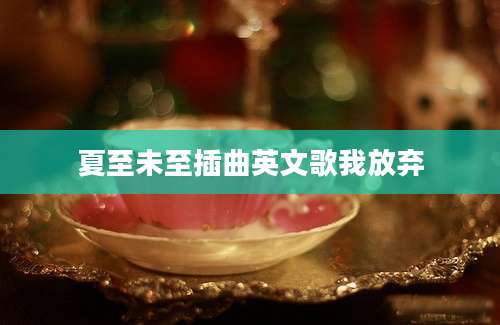 夏至未至插曲英文歌我放弃