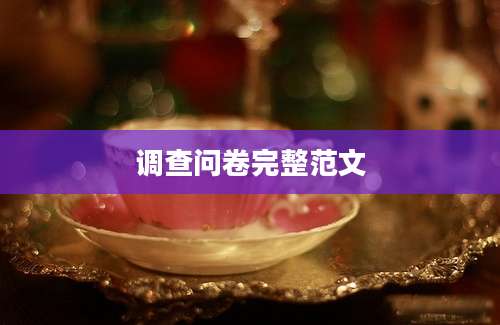 调查问卷完整范文