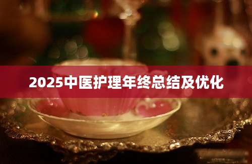 2025中医护理年终总结及优化