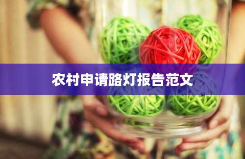 农村申请路灯报告范文