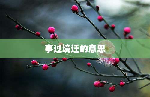 事过境迁的意思