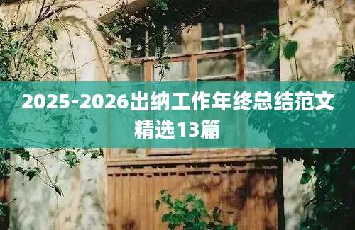 2025-2026出纳工作年终总结范文精选13篇