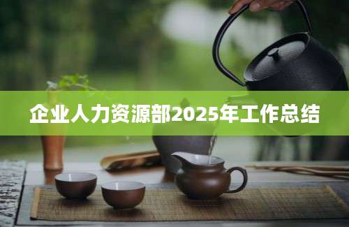 企业人力资源部2025年工作总结