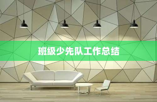 班级少先队工作总结
