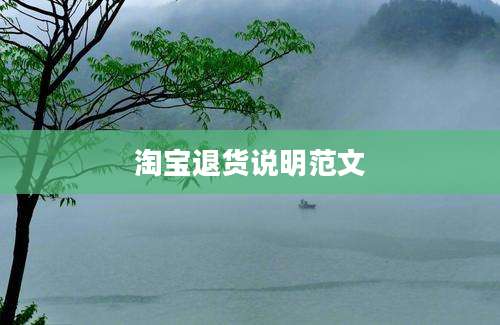 淘宝退货说明范文