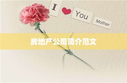 房地产公司简介范文