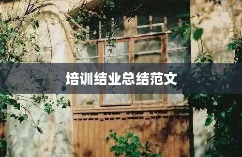 培训结业总结范文