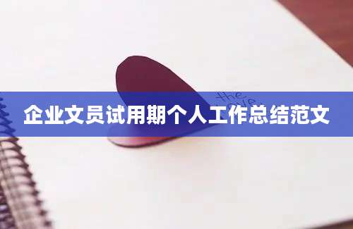 企业文员试用期个人工作总结范文