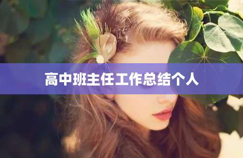 高中班主任工作总结个人