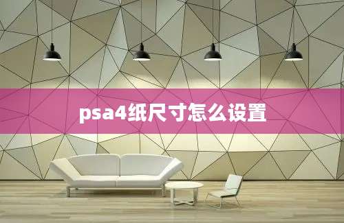 psa4纸尺寸怎么设置