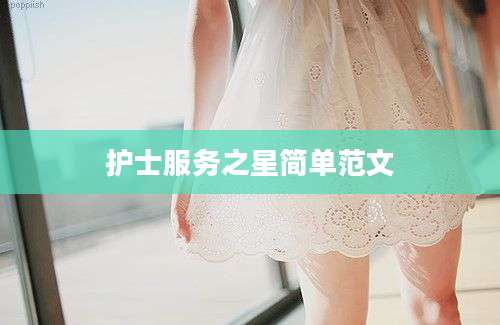 护士服务之星简单范文