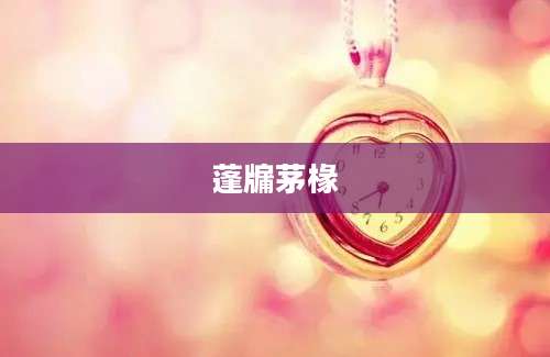 蓬牖茅椽