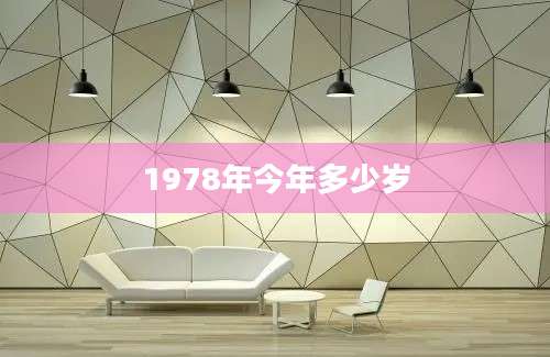 1978年今年多少岁