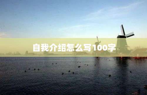 自我介绍怎么写100字