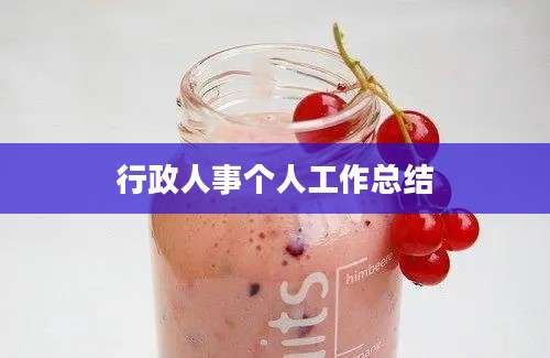 行政人事个人工作总结